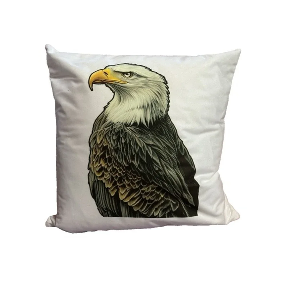 NEW novelty throw pillow 18x18 inches pillowcase & insert included bald eagle